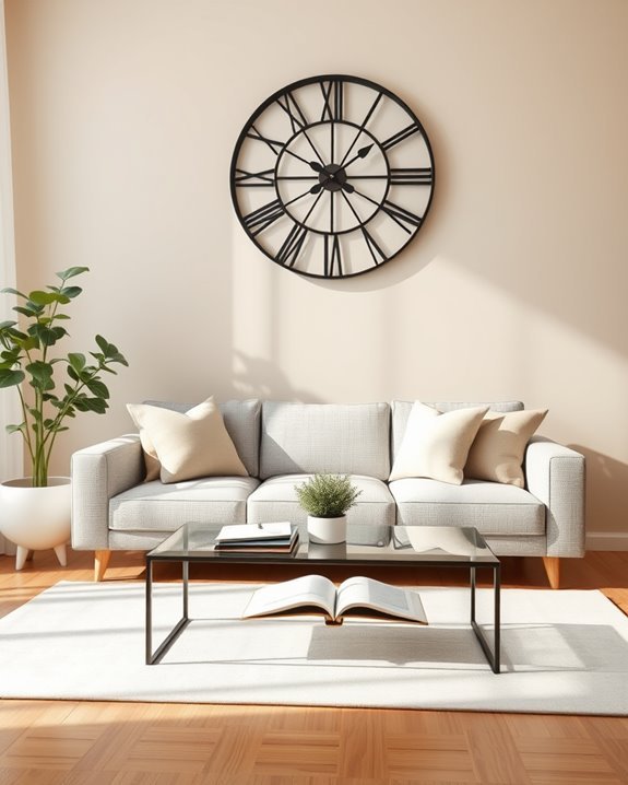 bold clock enhances decor