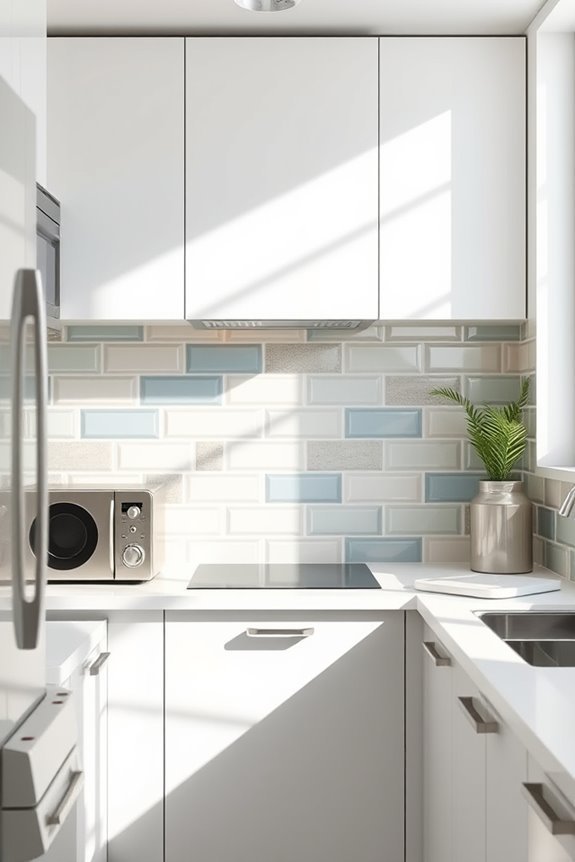 bold color blocked backsplash design