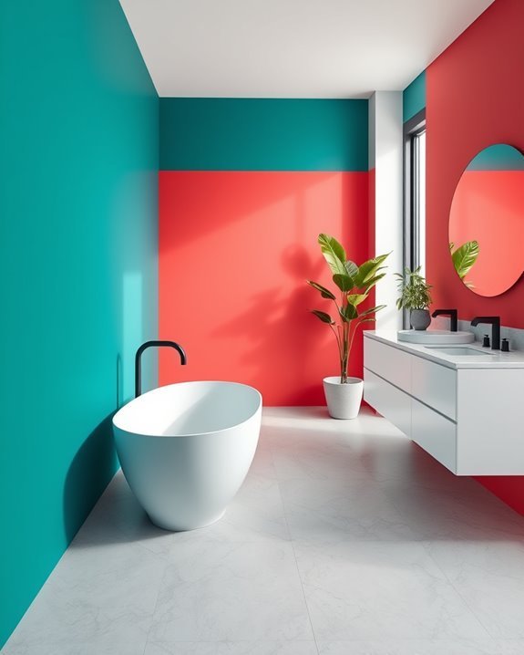 bold color blocking technique
