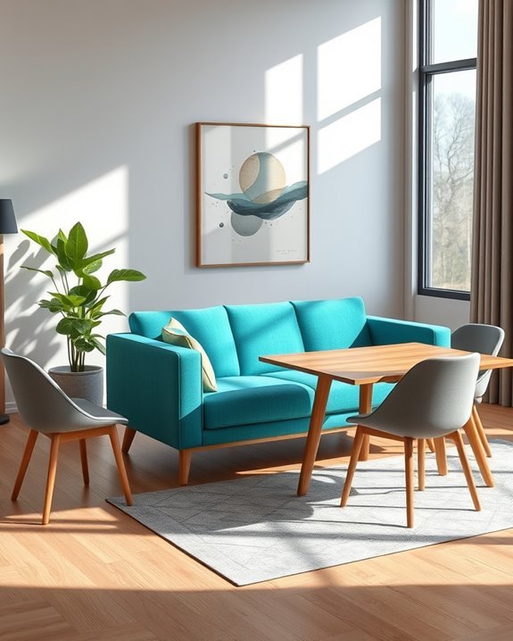 bold colorful accent sofas