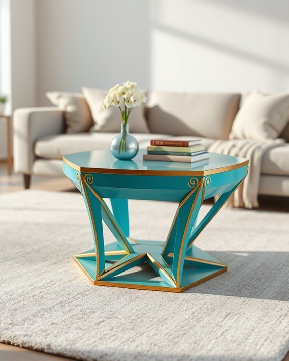 bold colorful accent table
