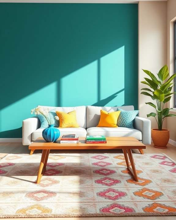 bold colorful accent walls