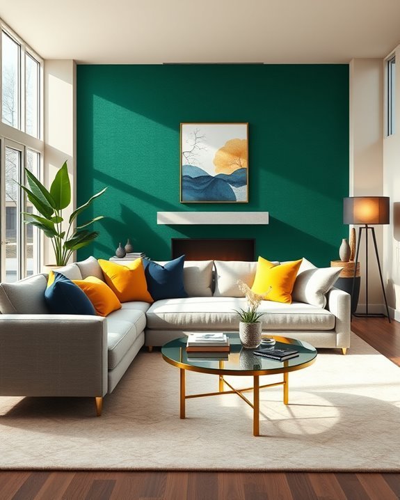 bold colorful accent walls