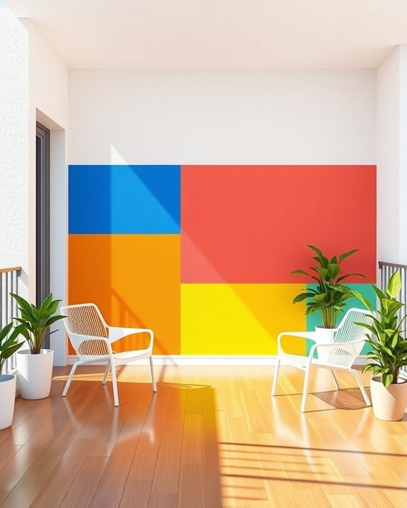bold colorful balcony art