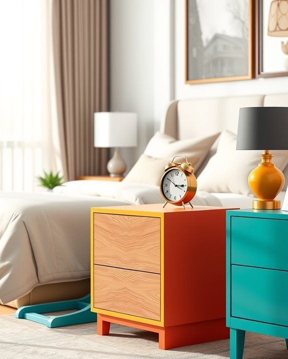 bold colorful nightstand designs