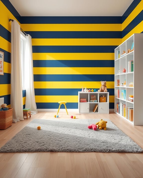 bold colorful striped accents