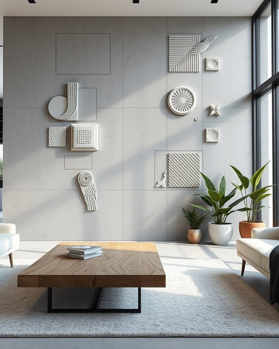 bold concrete wall art
