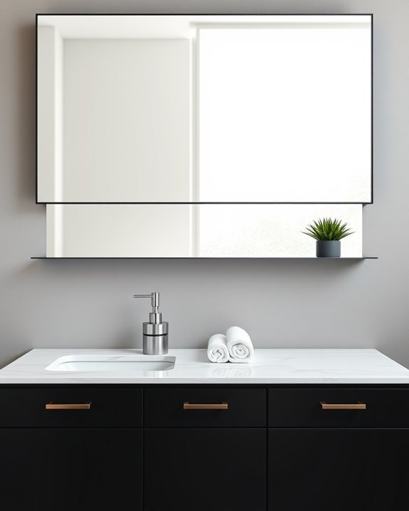 bold contrast enhances cabinets