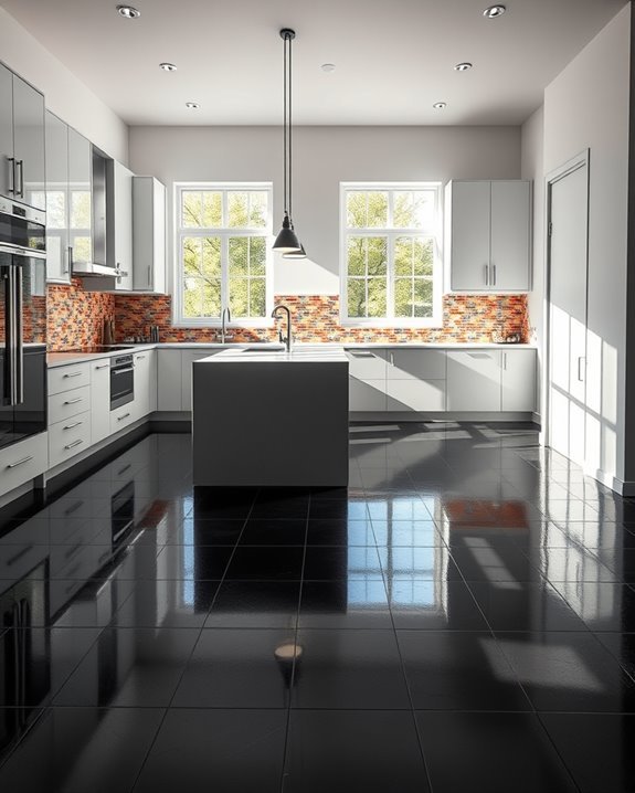 bold contrast vibrant backsplash