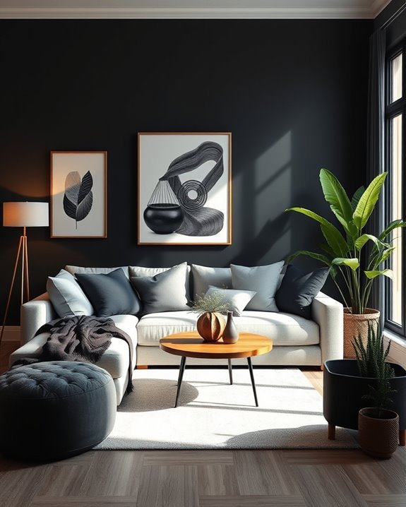 bold dark accent walls