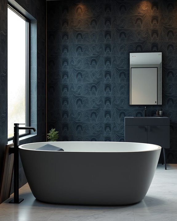 bold dark bathroom aesthetics