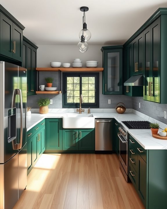 bold dark green decor