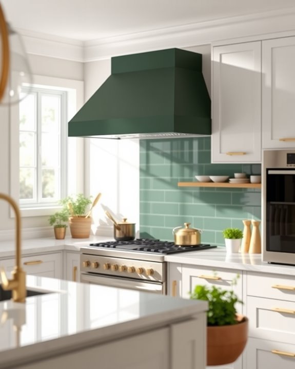bold dark green kitchen statement