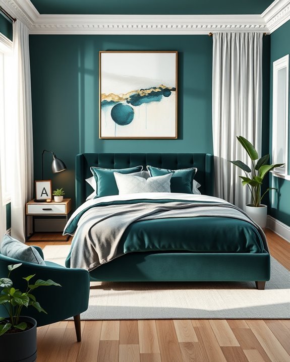 bold dark teal accents
