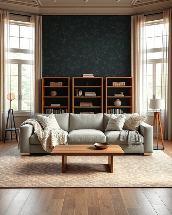 bold dark wallpaper accents
