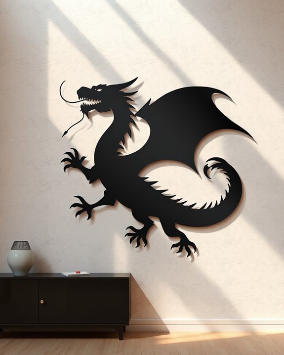 bold dragon silhouette decor