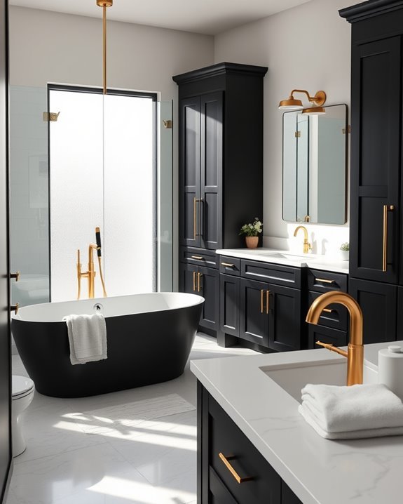 bold fixtures enhance cabinetry