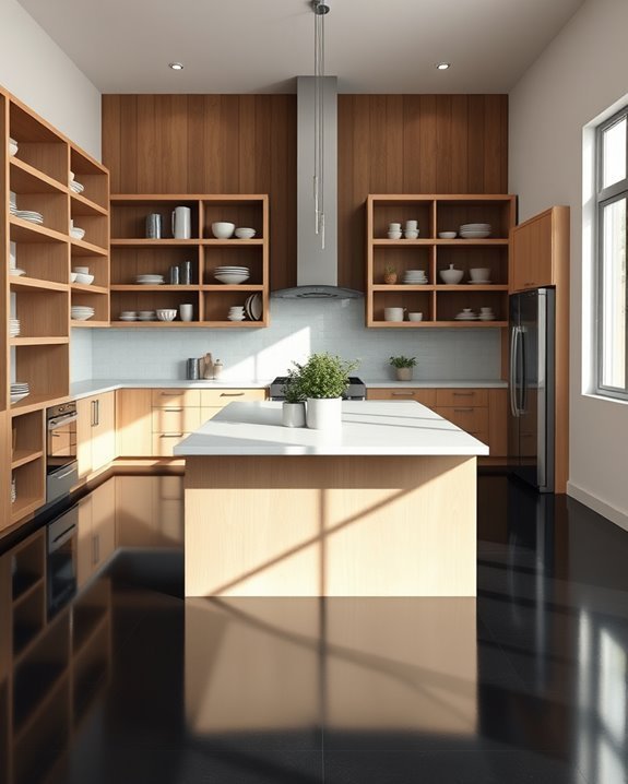 bold floors open shelving