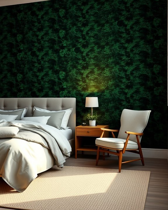 bold forest green accents