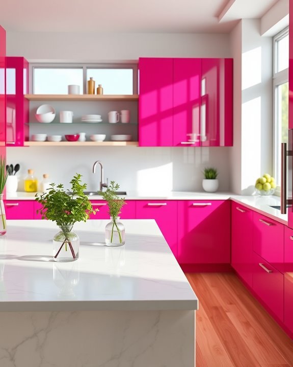 bold fuchsia kitchen statement