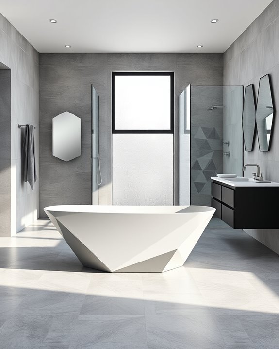 bold geometric bathroom design
