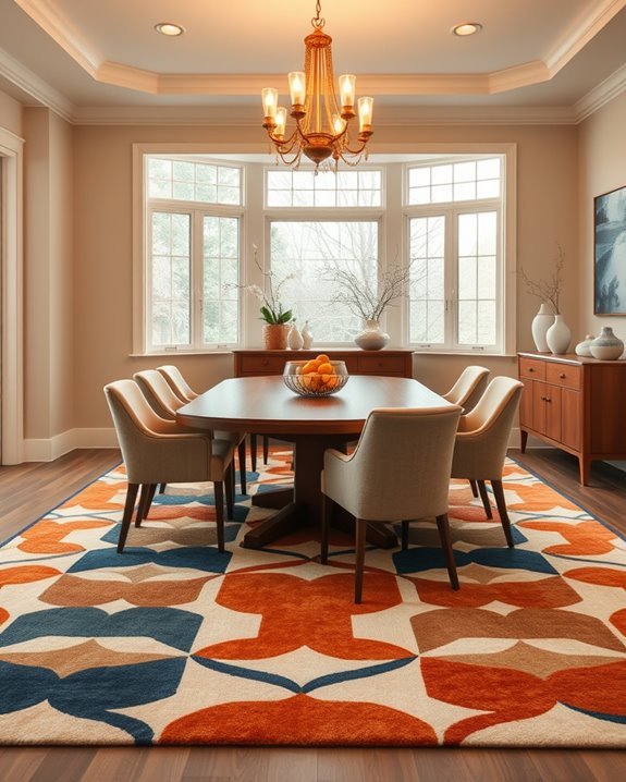 bold geometric dining decor