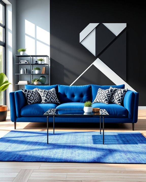 bold geometric living room decor