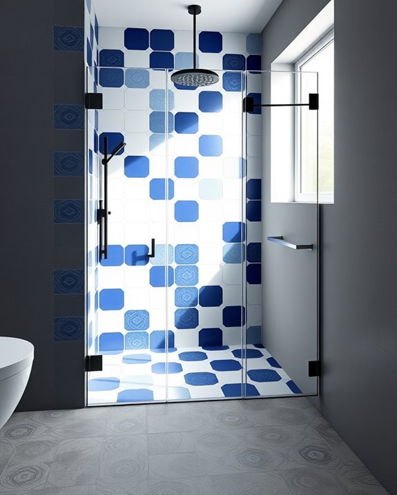 bold geometric shower designs
