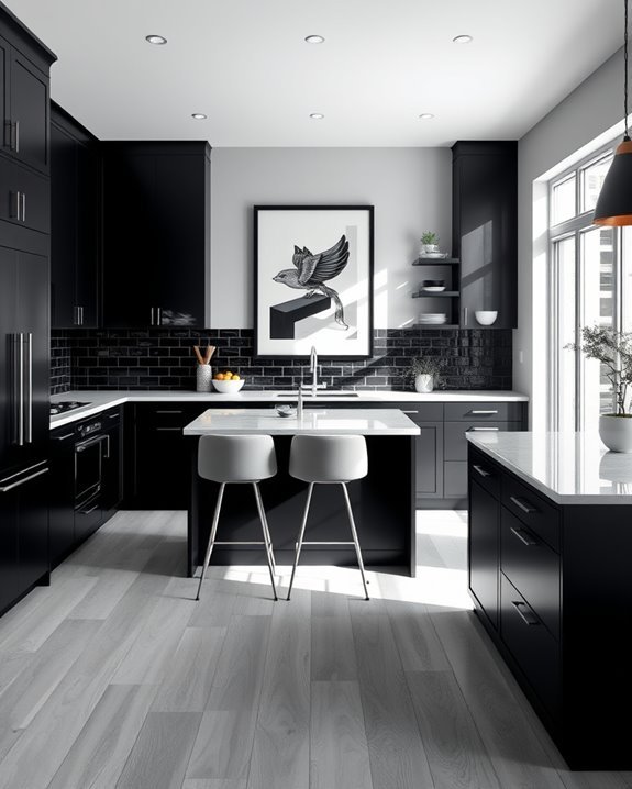 bold graphic kitchen art