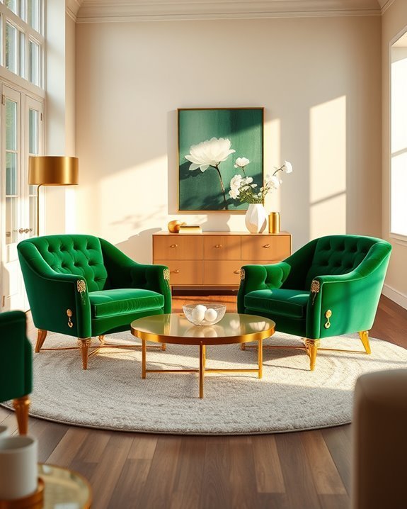 bold green accent chairs