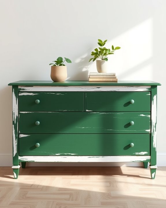 bold green and distressed white