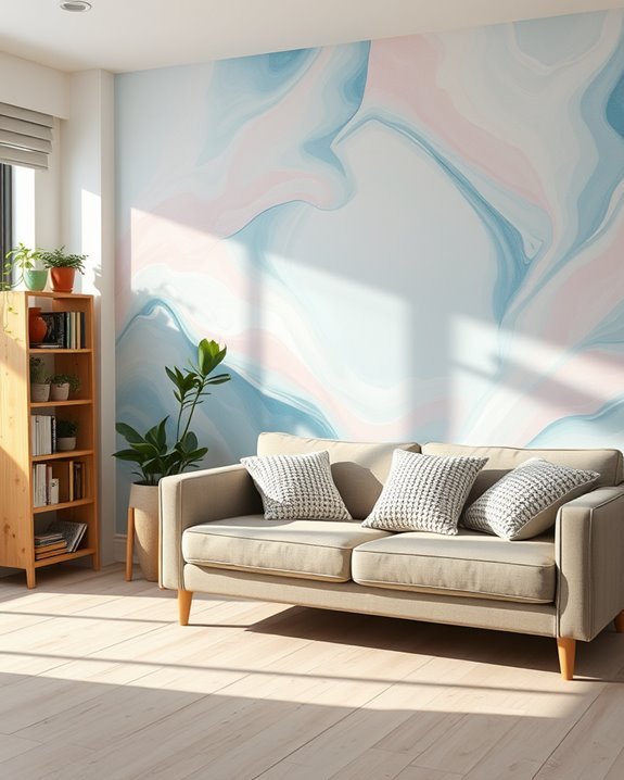 bold hand painted accent wall