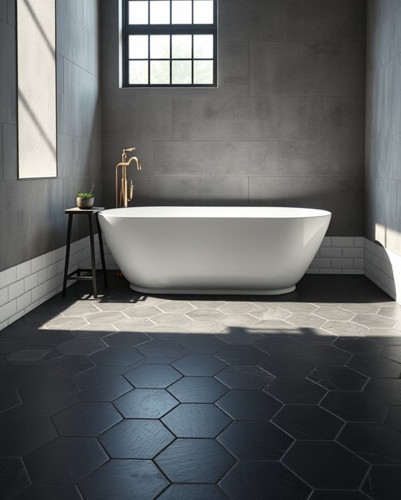 bold industrial bathroom design