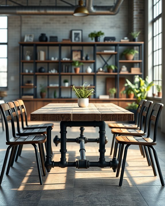 bold industrial pipe decor