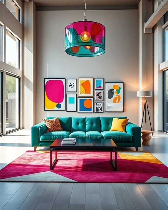 bold lighting enhances decor