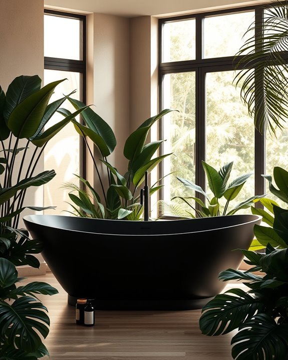 bold matte black bathtub