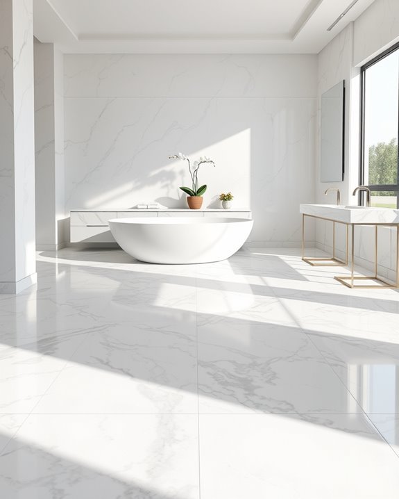 bold metallic marble flooring