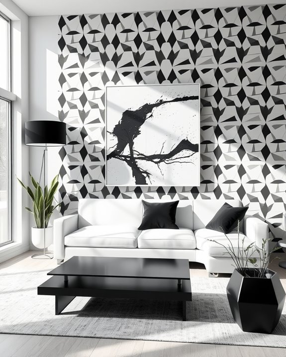 bold monochrome wall design