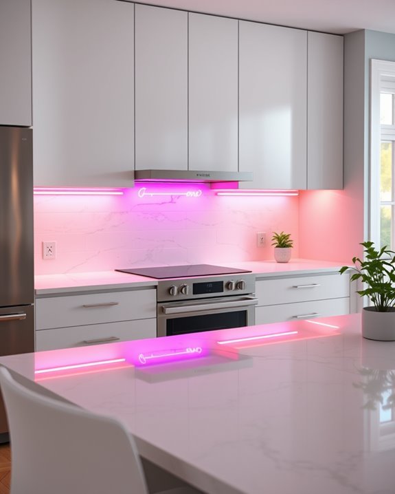 bold neon kitchen focal point