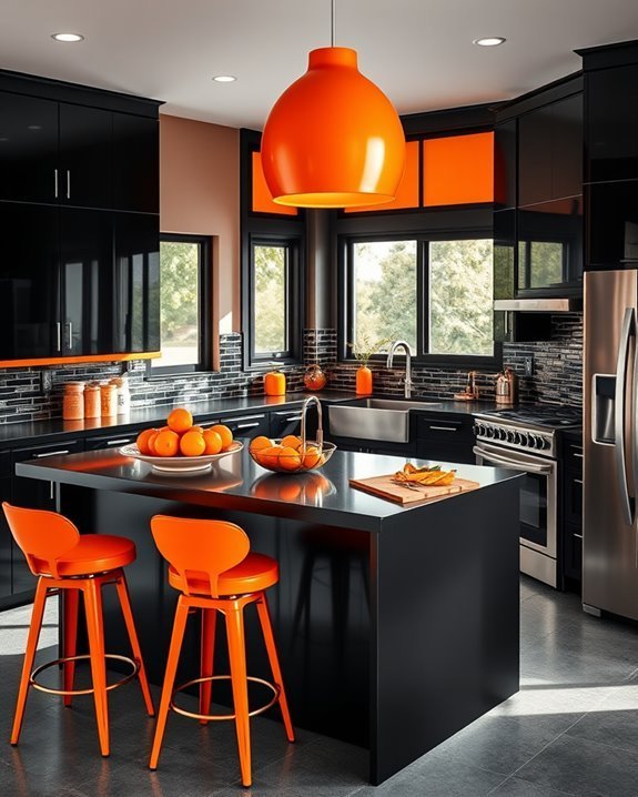 bold orange and black party