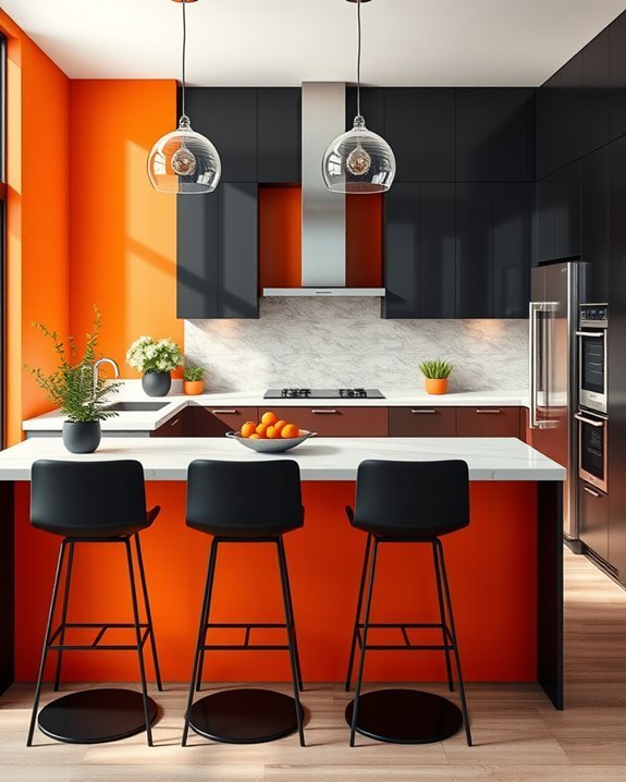 bold orange kitchen accent