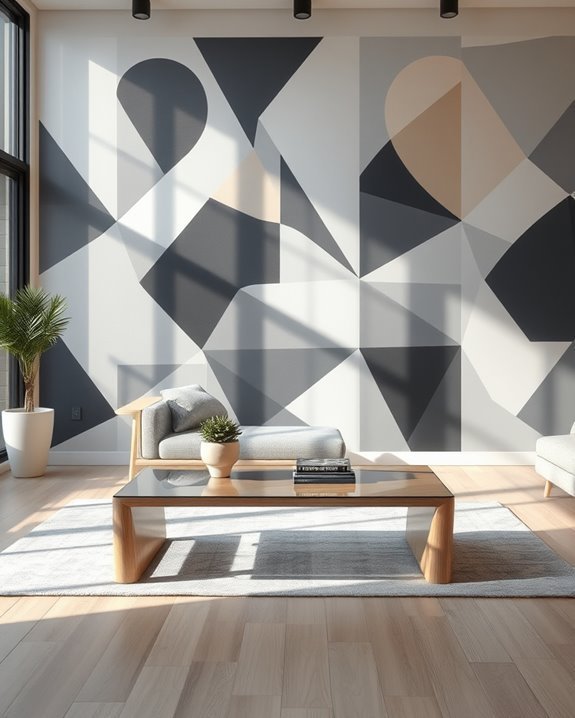 bold oversized geometric murals