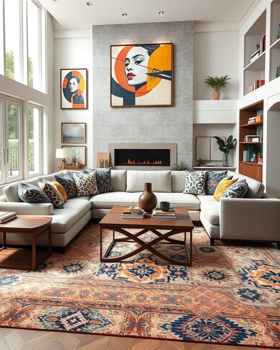 bold patterned textiles enhance spaces