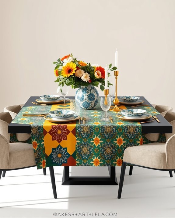bold patterns enhance dining