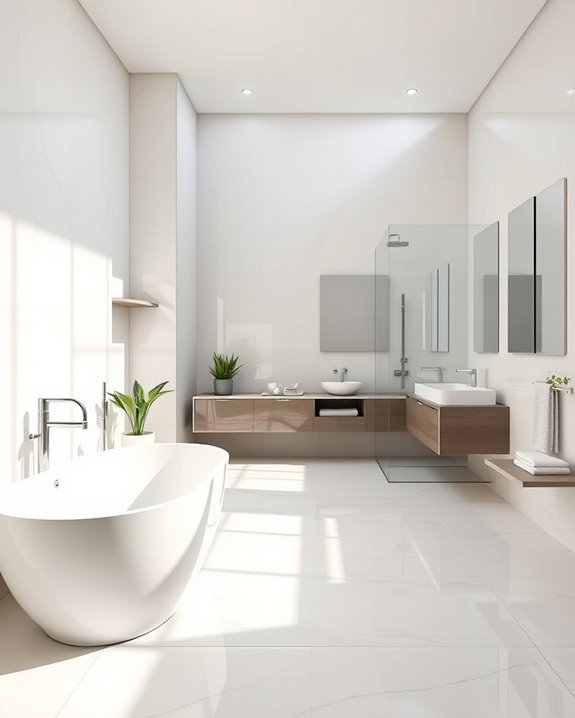 bold reflective bathroom tiles