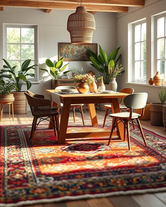 bold rugs enhance ambiance