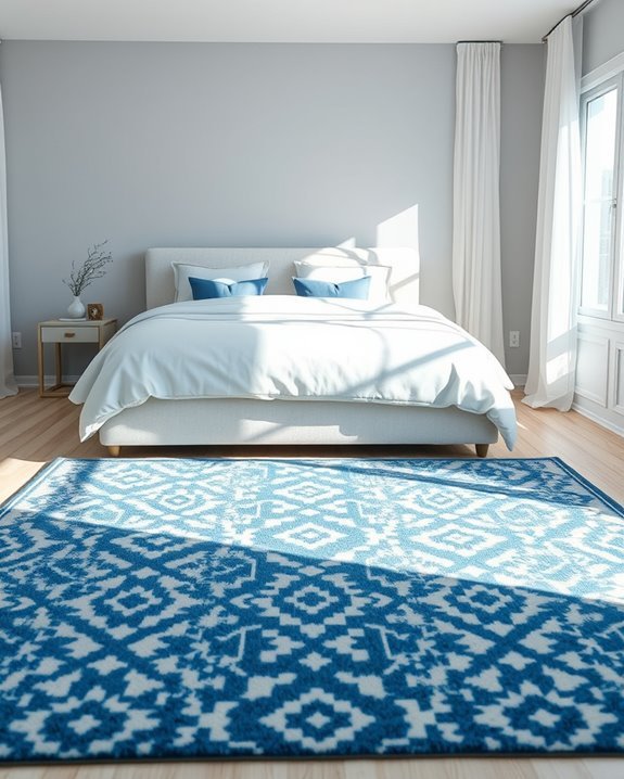 bold rugs enhance bedroom style