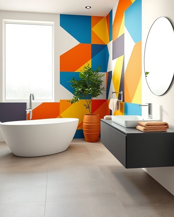 bold statement bathroom wallpapers