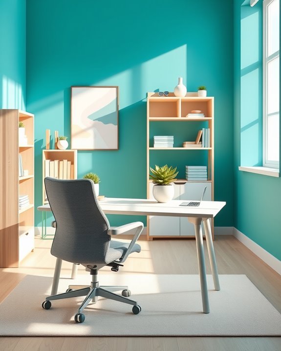 bold teal inspires productivity