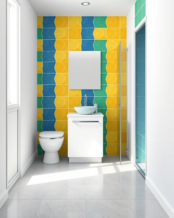 bold tile accent wall